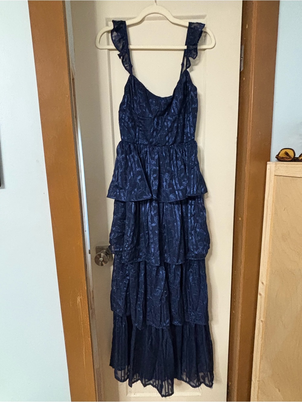 Lulus Navy Tiered Ruffle Maxi Dress